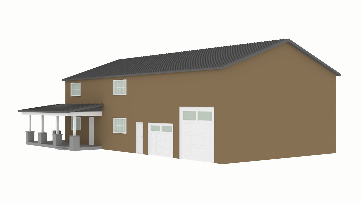 PL-2825 Reed Barndominium House Plan