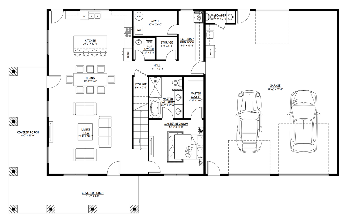 PL-2825 Reed Barndominium House Plan
