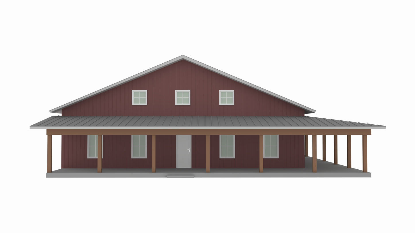 PL-2832 Lawrence Barndominium House Plan