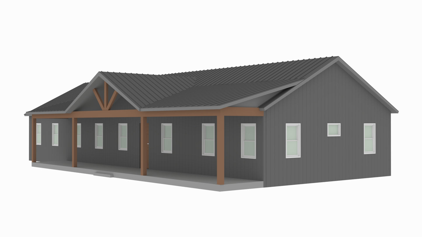 PL-2834 Wally Barndominium House Plan