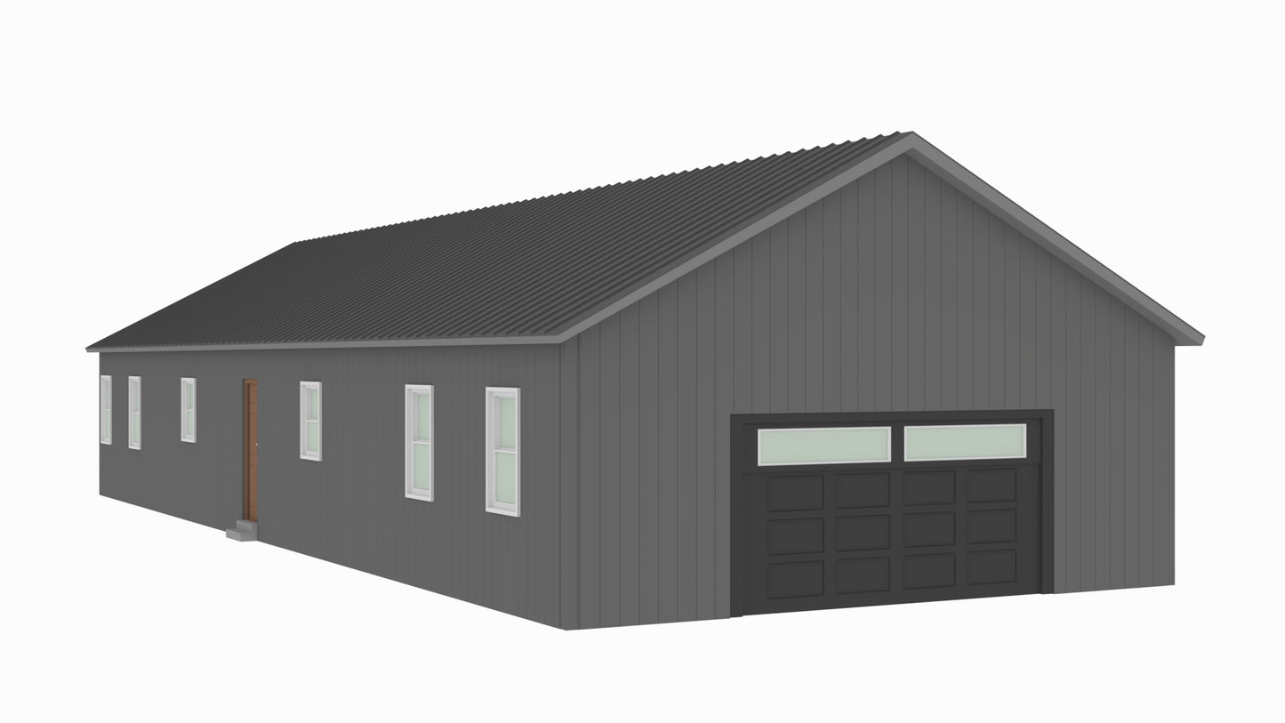 PL-2834 Wally Barndominium House Plan