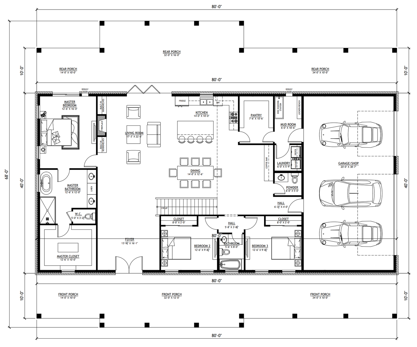 PL-2836 Reagan Barndominium House Plan