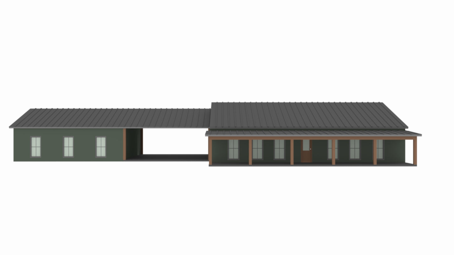 PL-2838 Carlson Barndominium House Plan
