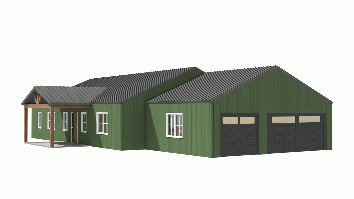 PL-2840 Leilani Barndominium House Plan