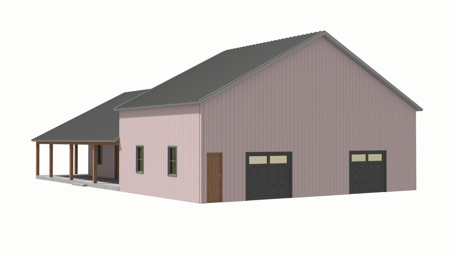 PL-2844 Arlene Barndominium House Plan