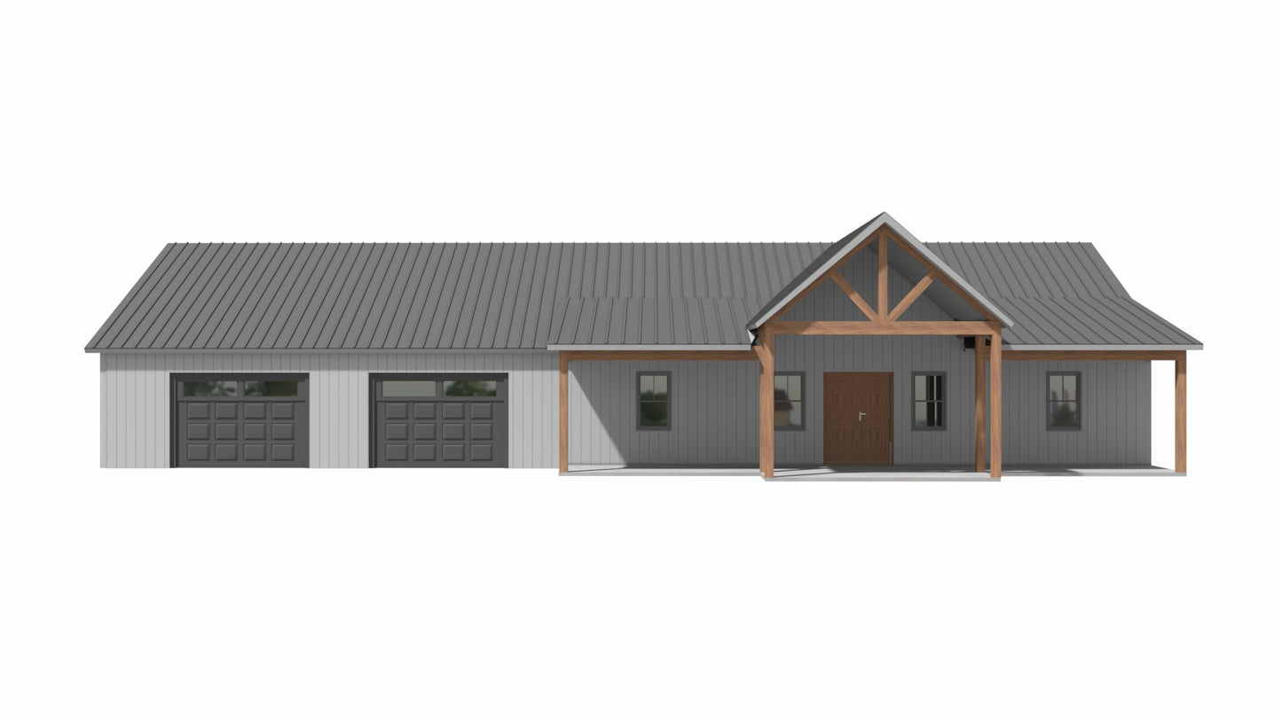 PL-2848 Elle Barndominium House Plan