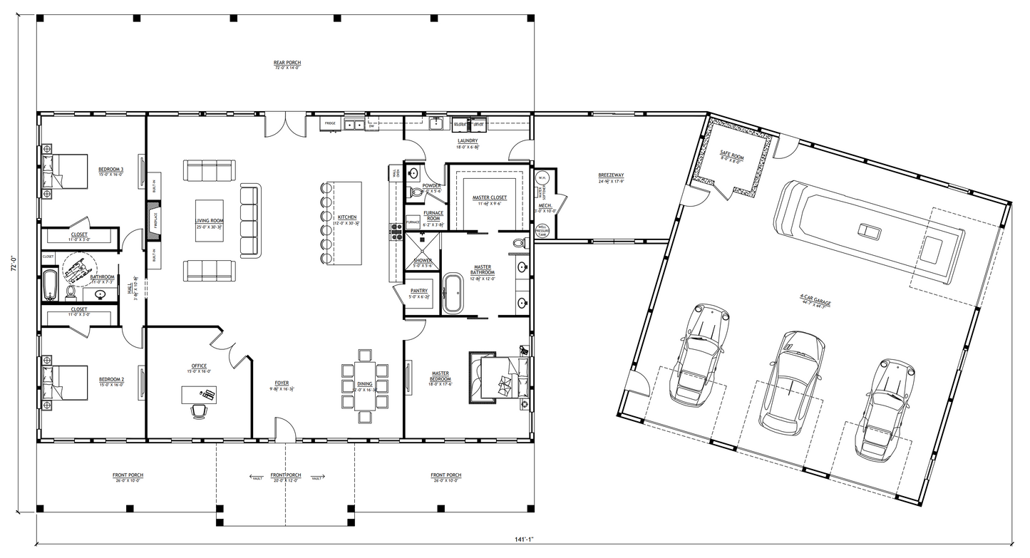PL-2850 Joseph Barndominium House Plan