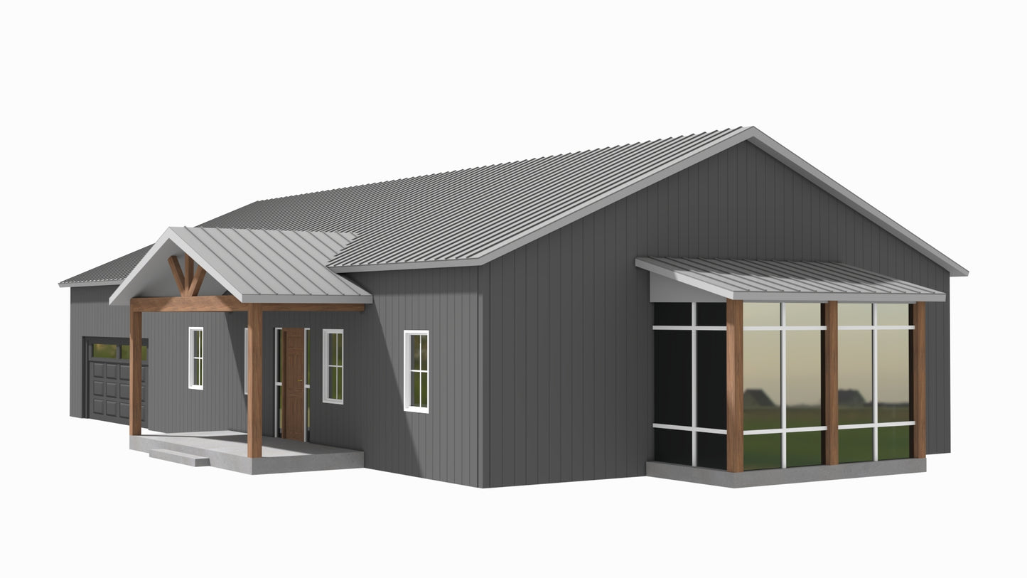PL-2852 Kurt Barndominium House Plan