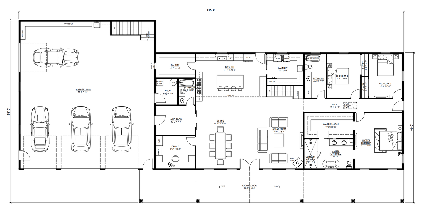 PL-2854 Marissa Barndominium House Plan