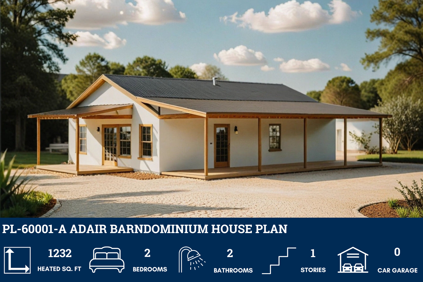PL-60001-A Adair Barndominium House Plan