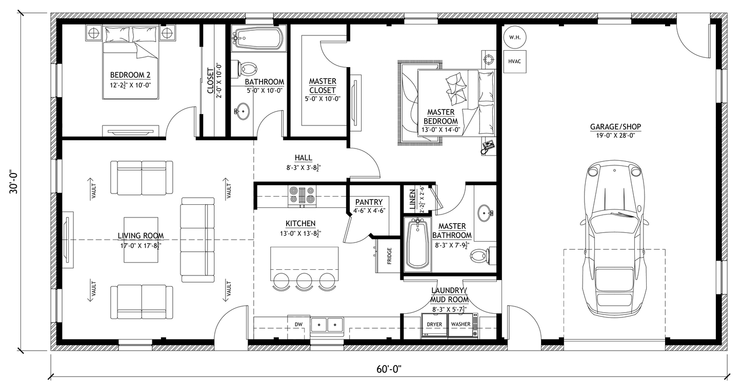 PL-60004 Marion Barndominium House Plan