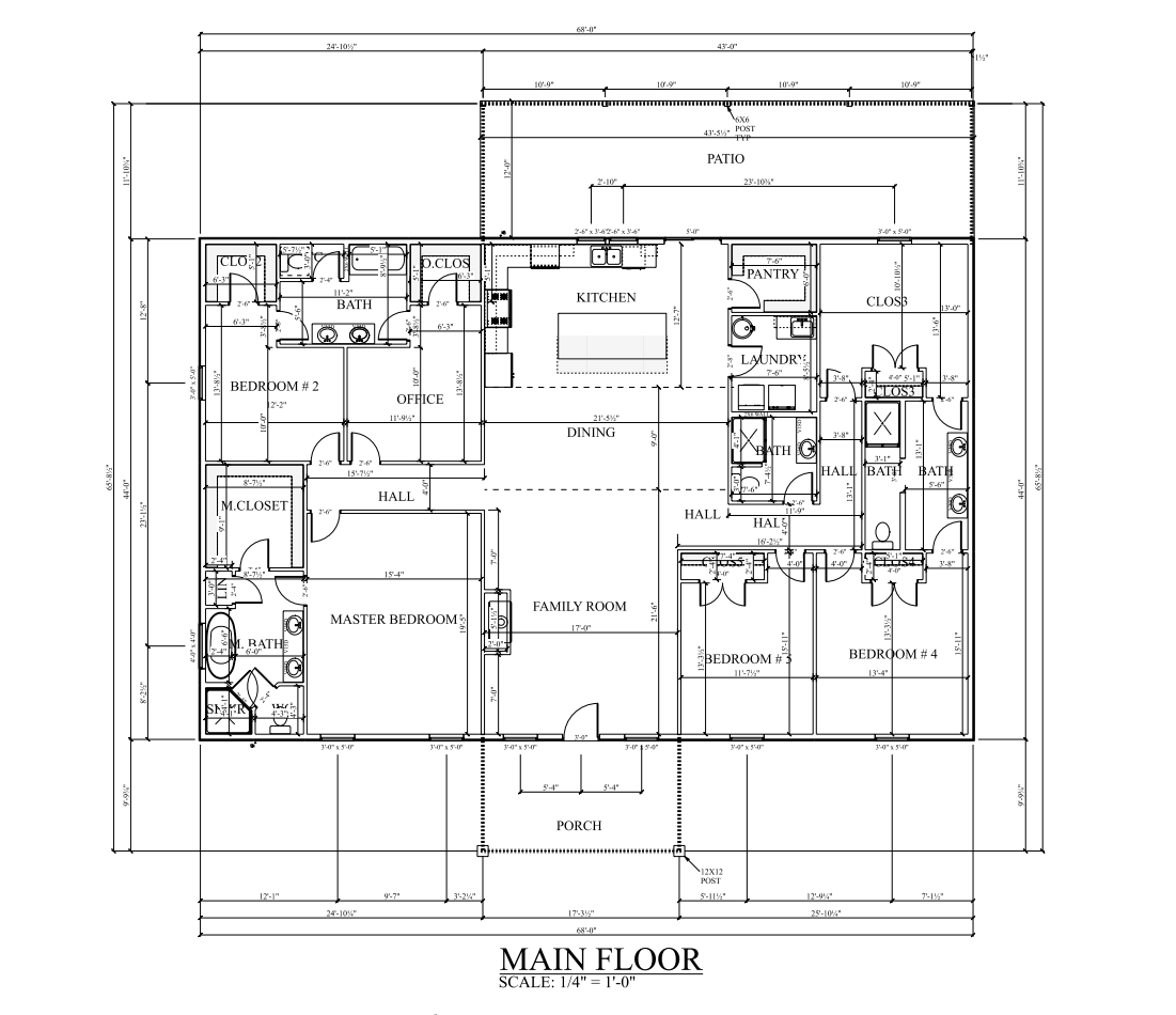PL-60703 Sparrow Barndominium House Plan