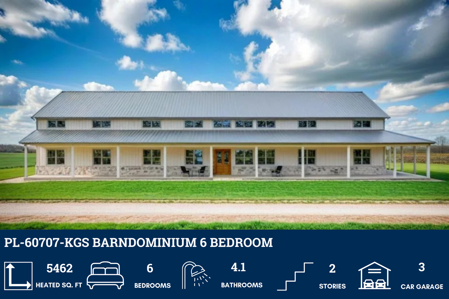 PL-60707-KGS Barndominium House Plan