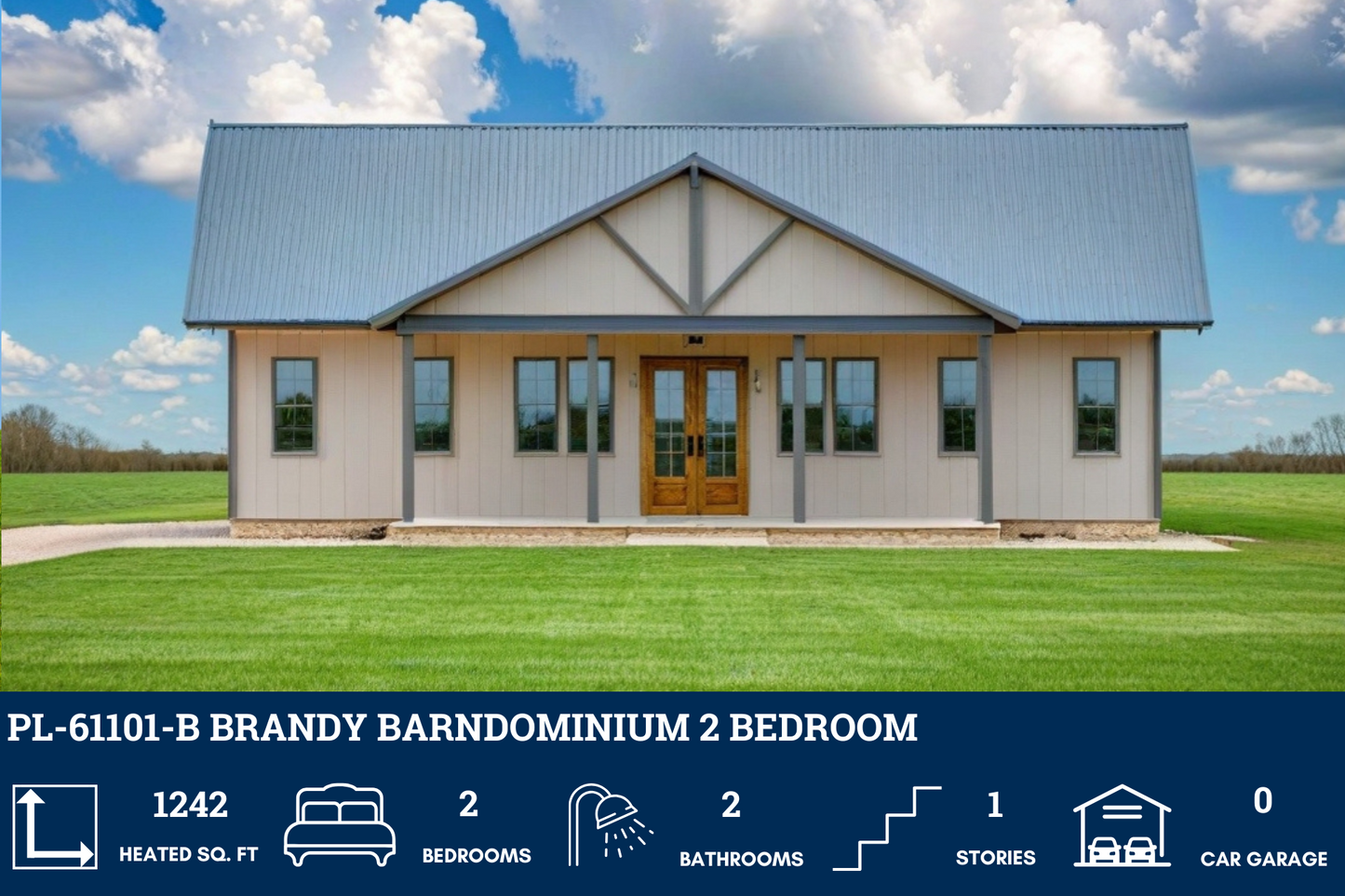 PL-61101-B Brandy Barndominium House Plan