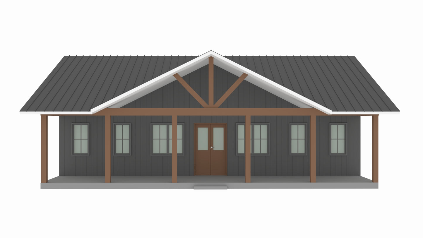 PL-61101-B Brandy Barndominium House Plan