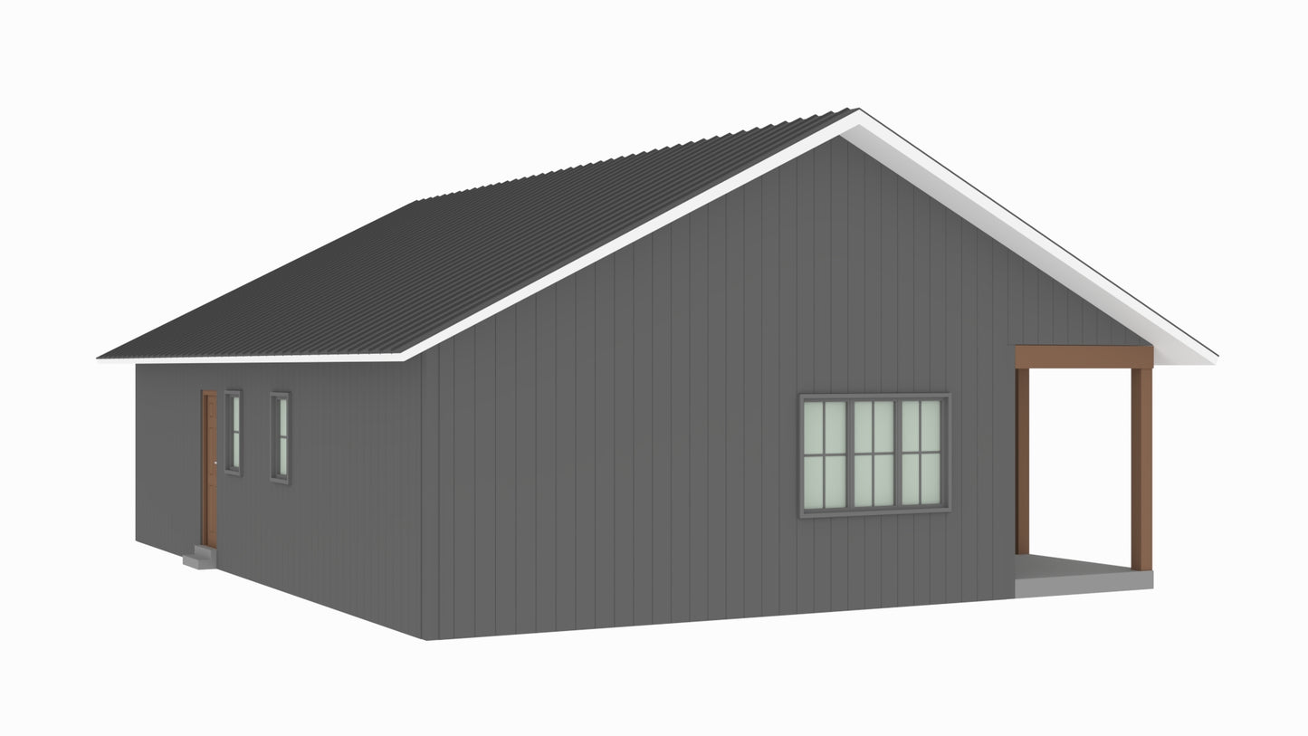 PL-61101-B Brandy Barndominium House Plan