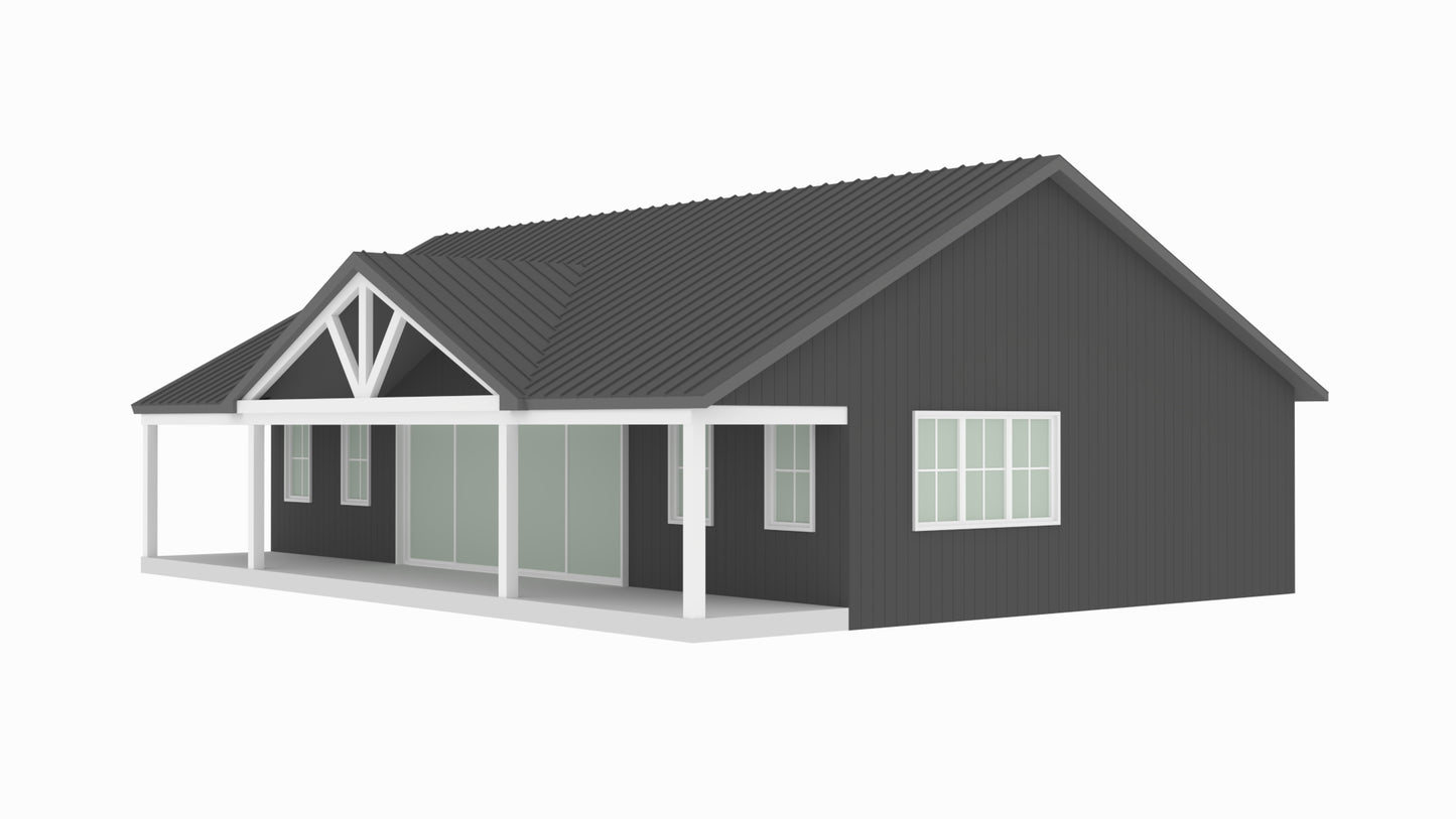 PL-61101-C Casey Barndominium House Plan