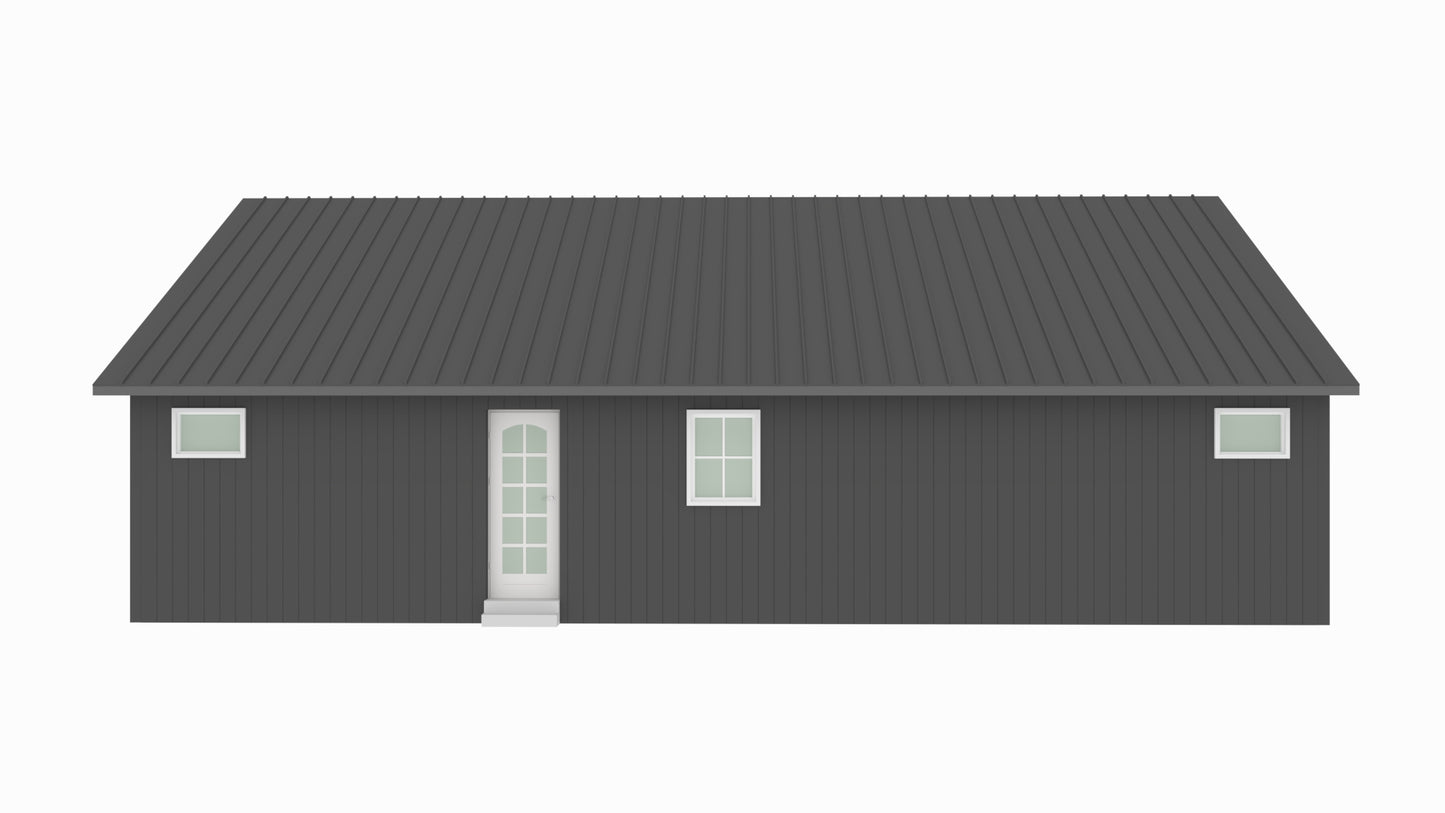 PL-61101-C Casey Barndominium House Plan