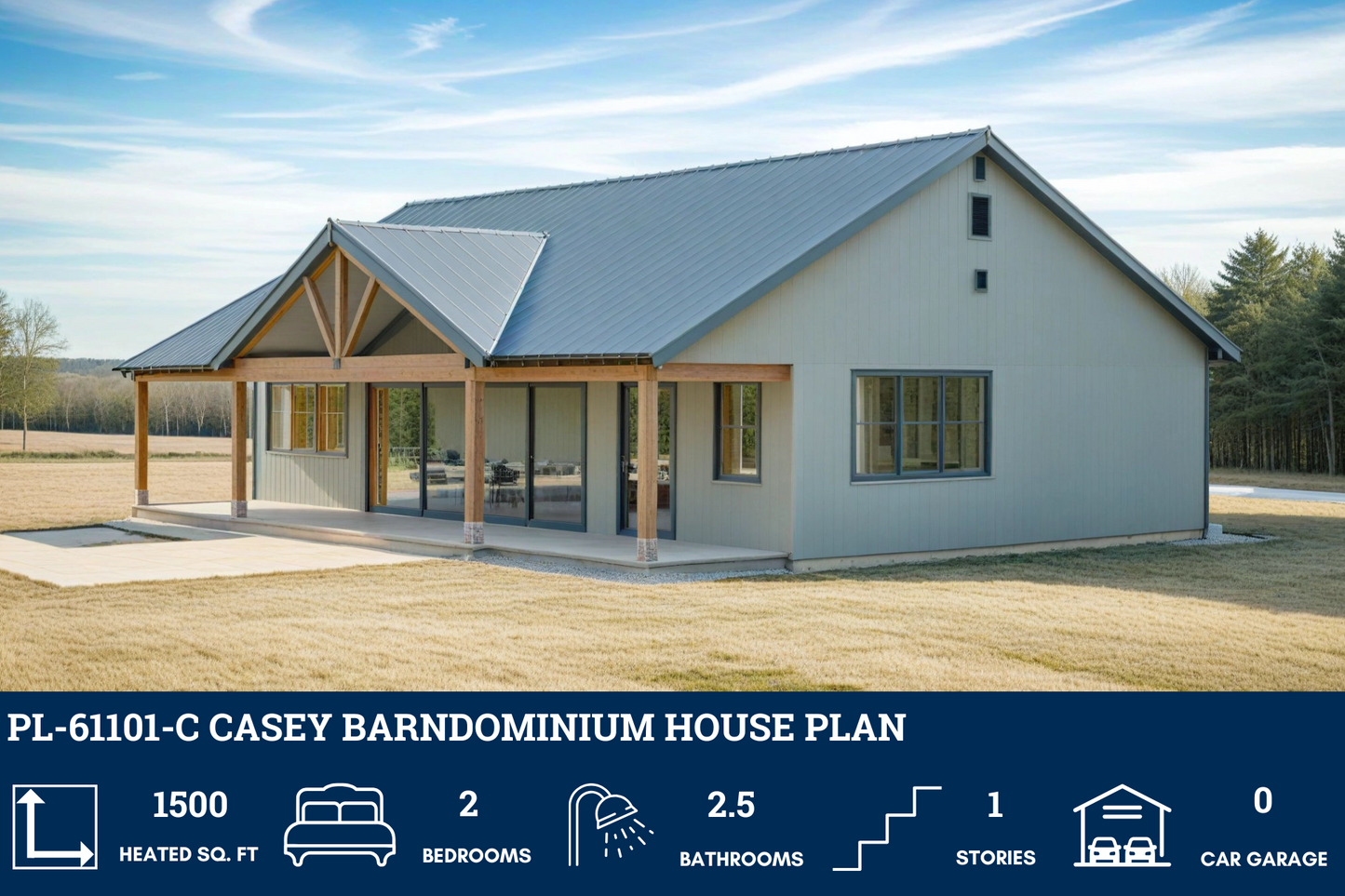 PL-61101-C Casey Barndominium House Plan