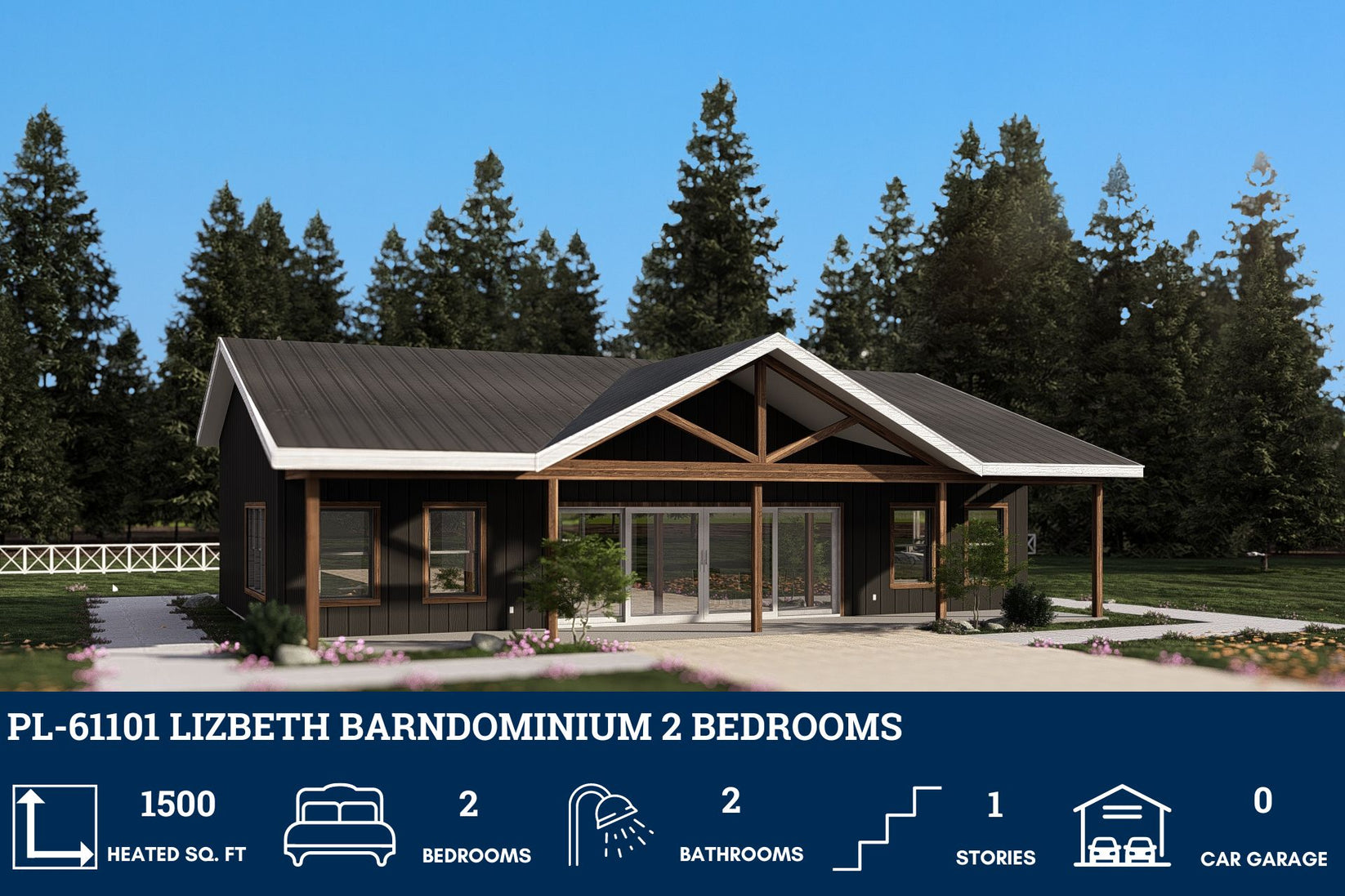 PL-61101 Lizbeth Barndominium House Plan – Barndominium Plans