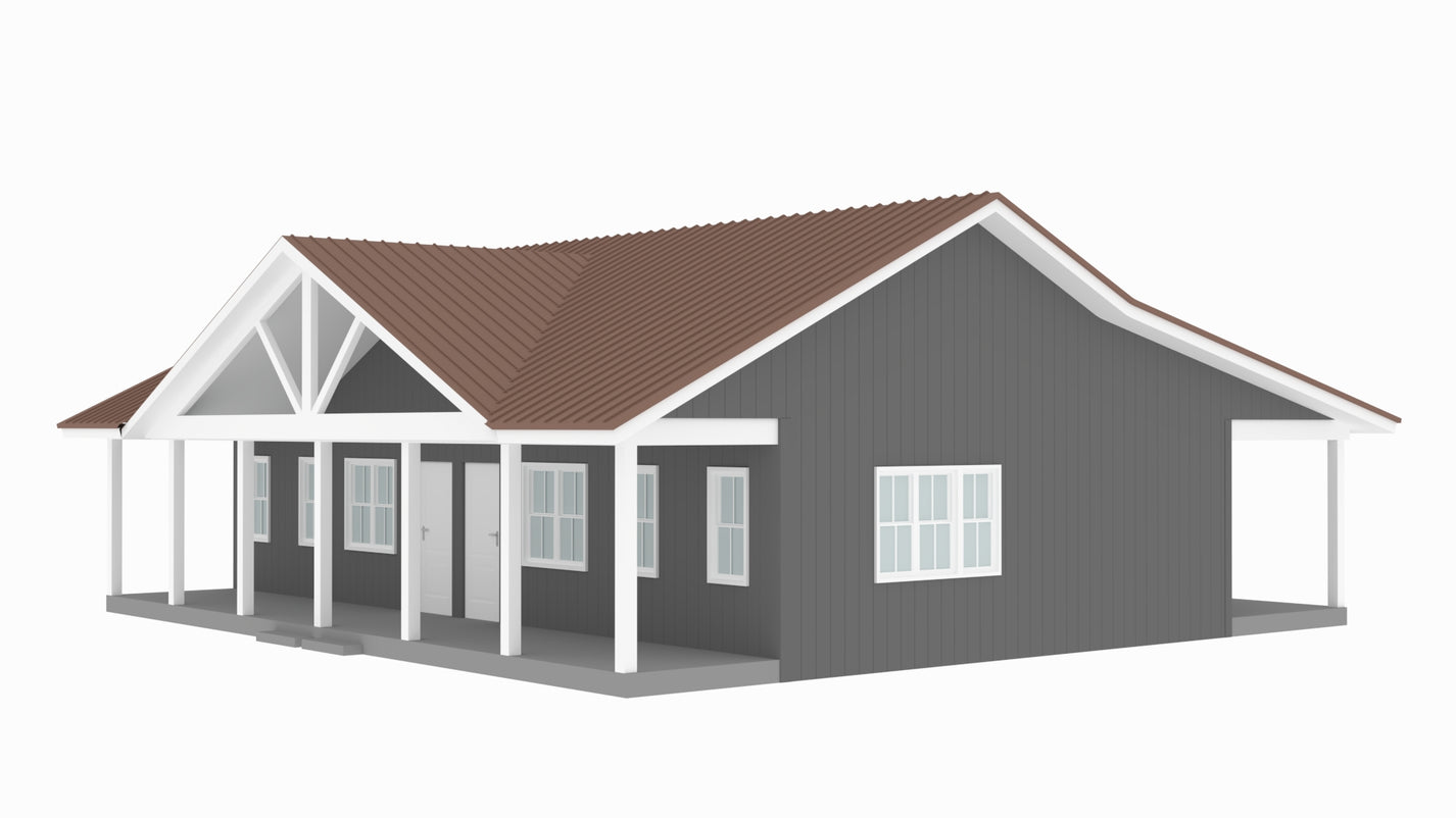 PL-61101-Duplex Barndominium House Plan – Barndominium Plans