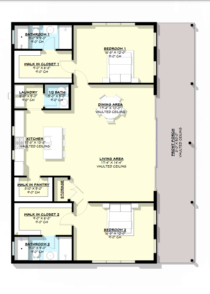 PL-61101 Lizbeth Barndominium House Plan