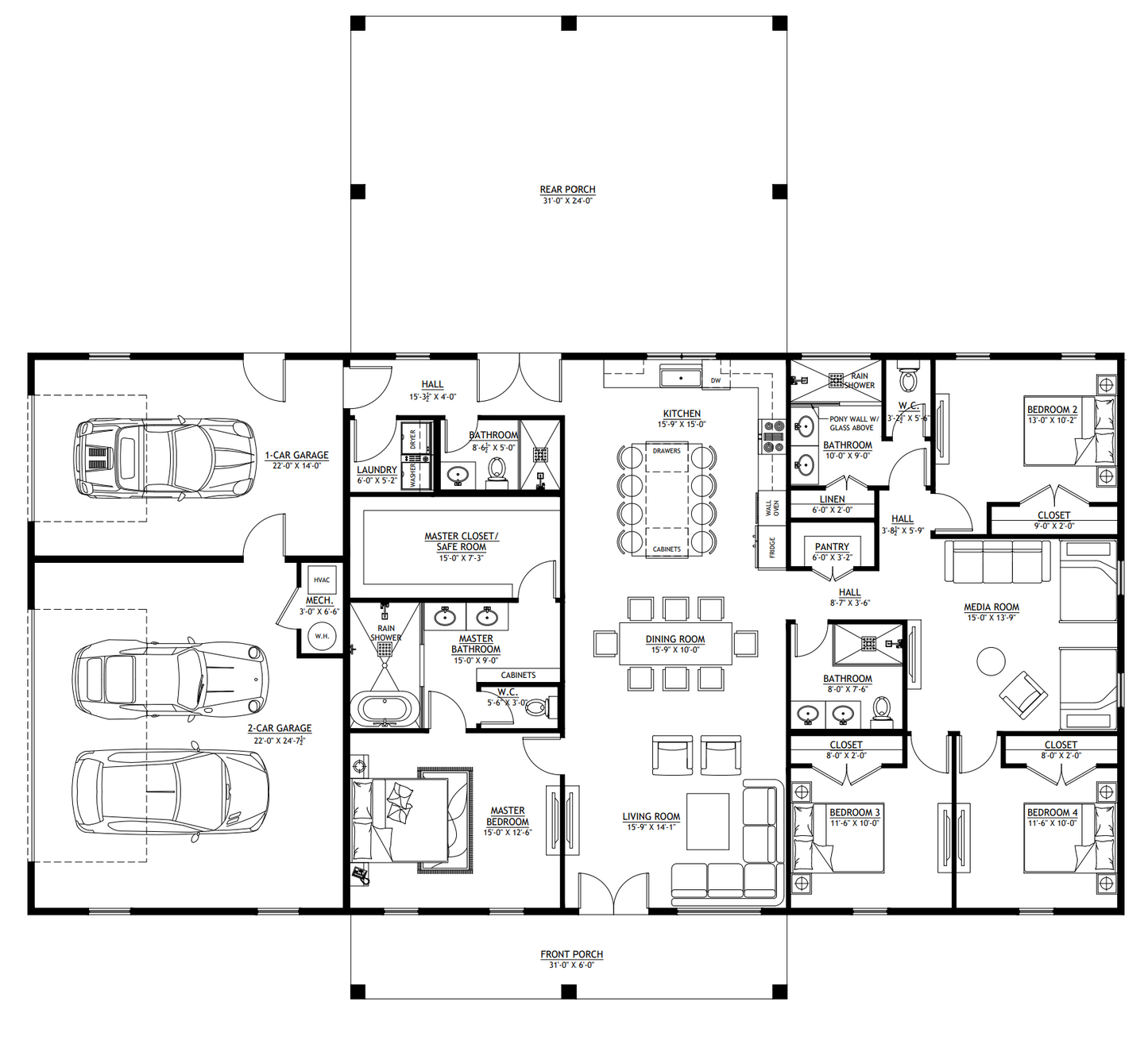 PL-61302-A Adam Barndominium House Plan