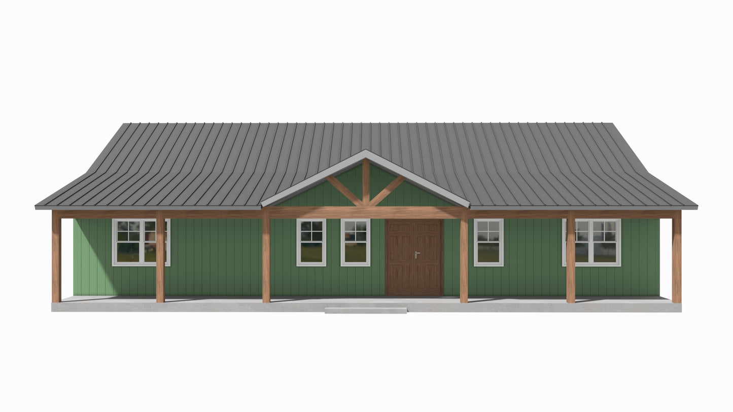 PL-61313-A Annabelle Barndominium House Plan