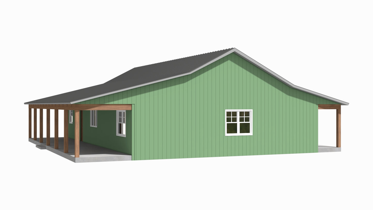 PL-61313-A Annabelle Barndominium House Plan