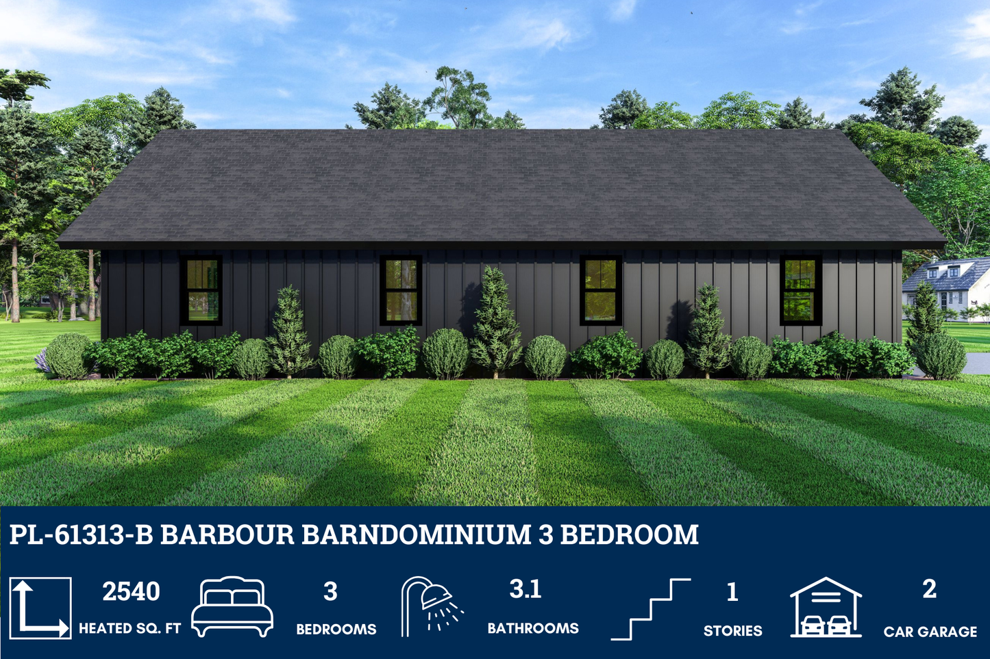 PL-61313-B Barbour Barndominium House Plan