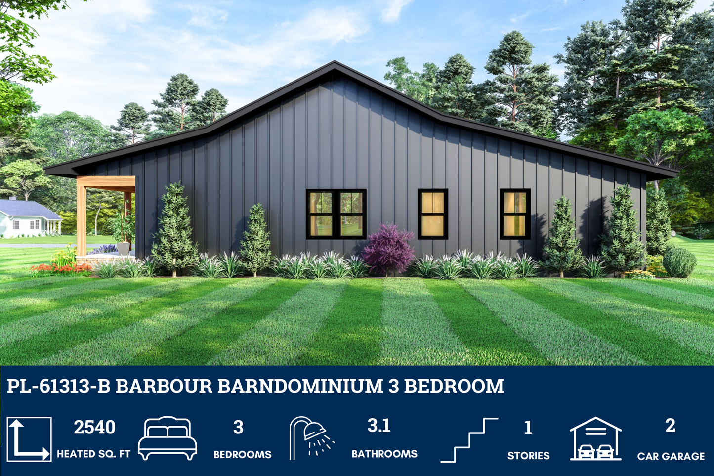 PL-61313-B Barbour Barndominium House Plan