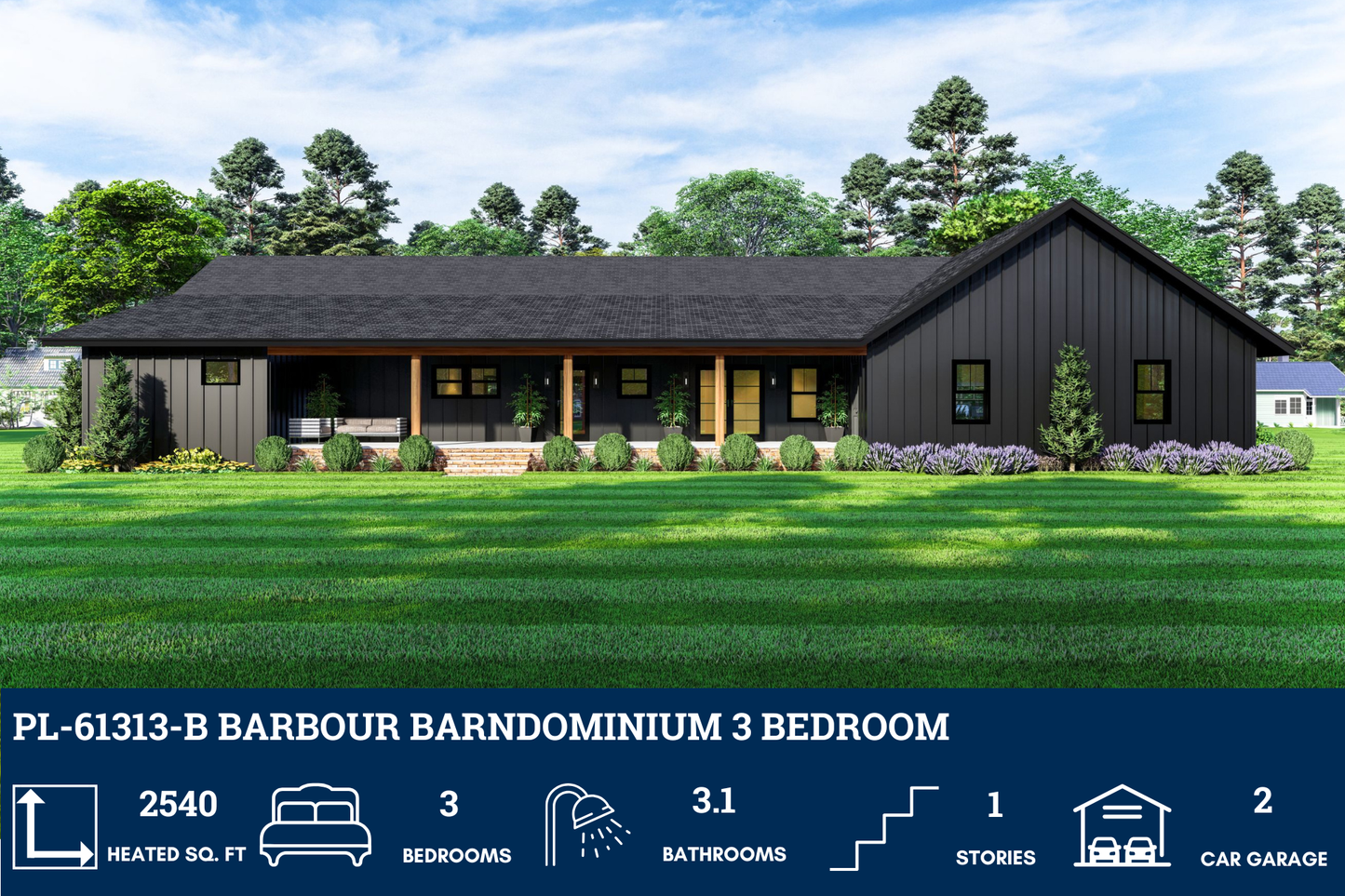 PL-61313-B Barbour Barndominium House Plan