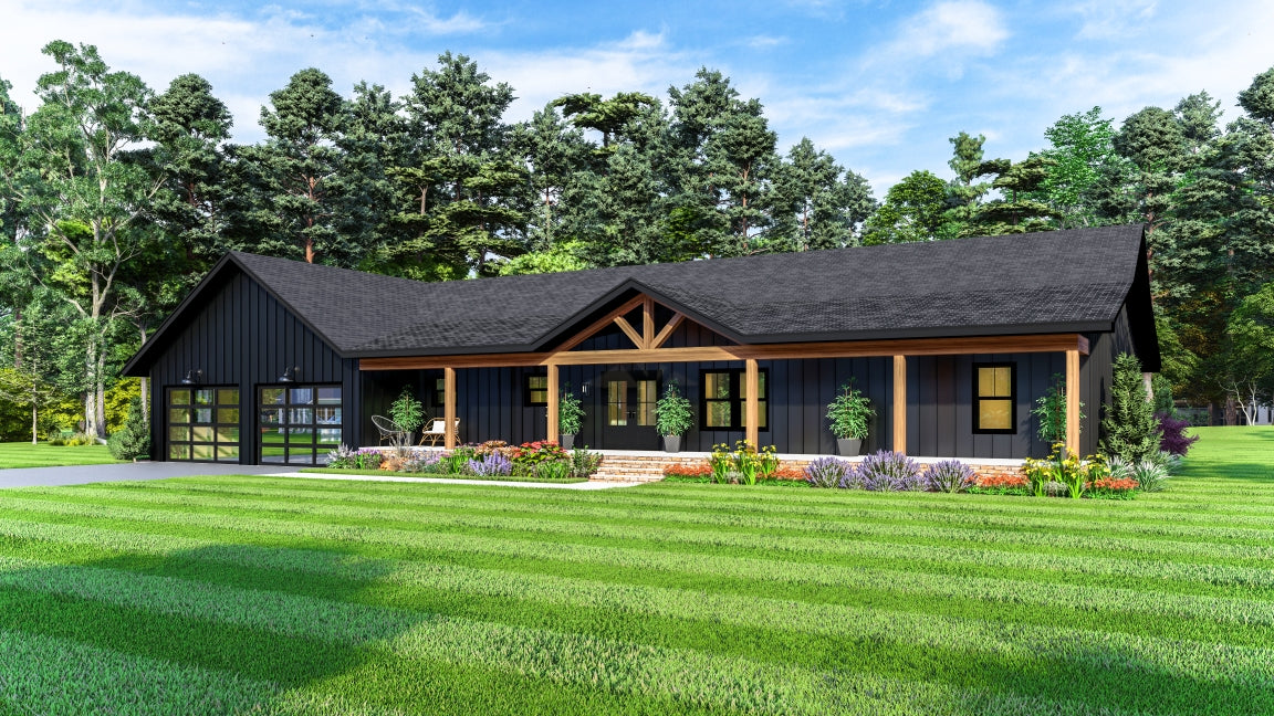 PL-61313-B Barbour Barndominium House Plan