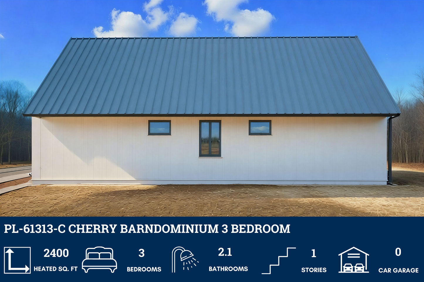 PL-61313-C Cherry Barndominium House Plan
