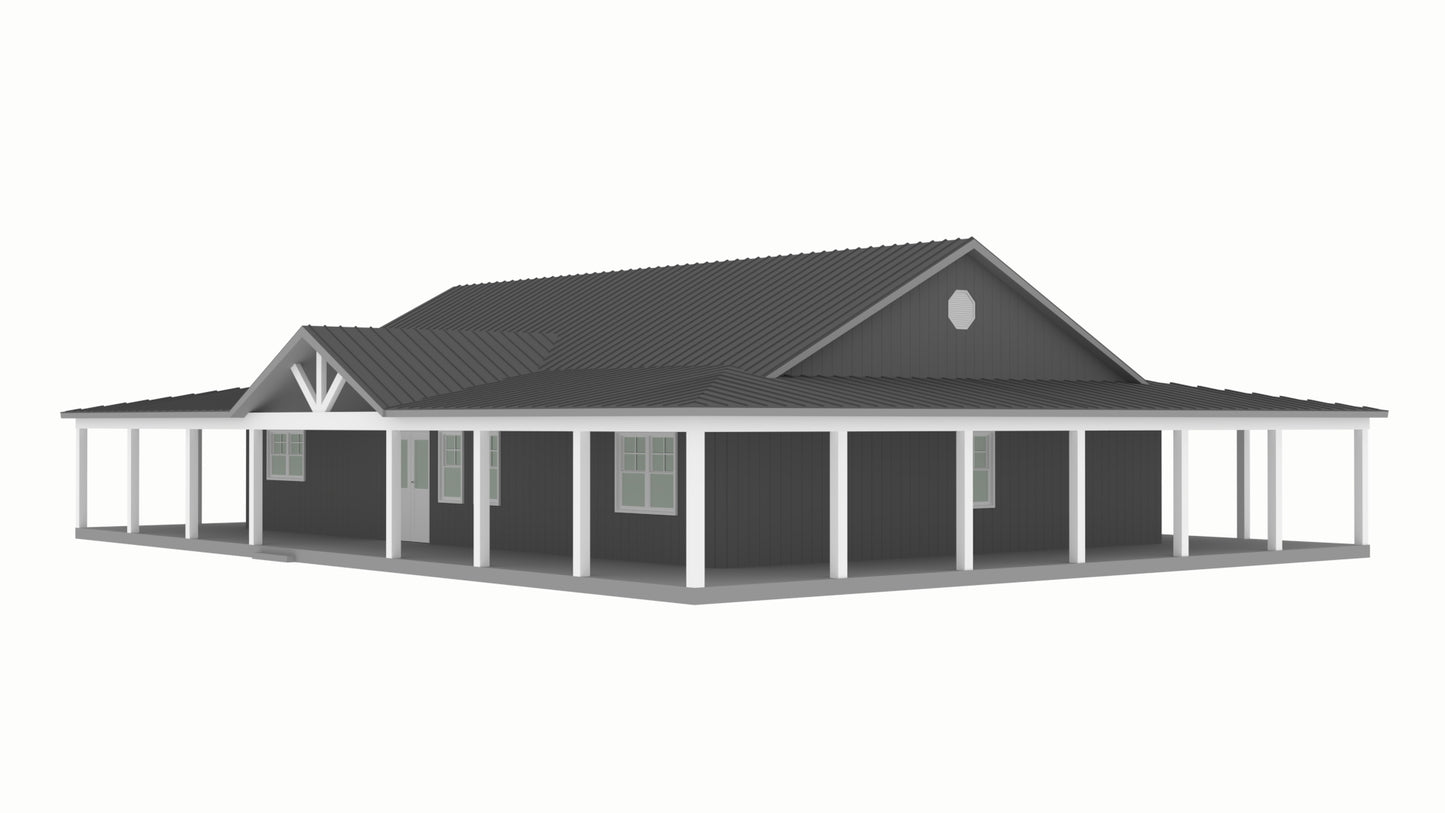 PL-61313-C Cherry Barndominium House Plan