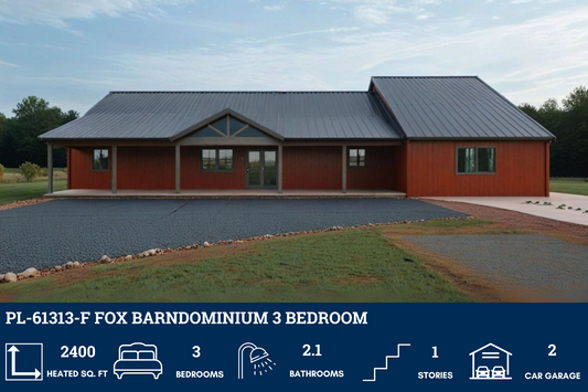 PL-61313-F Fox Barndominium House Plan