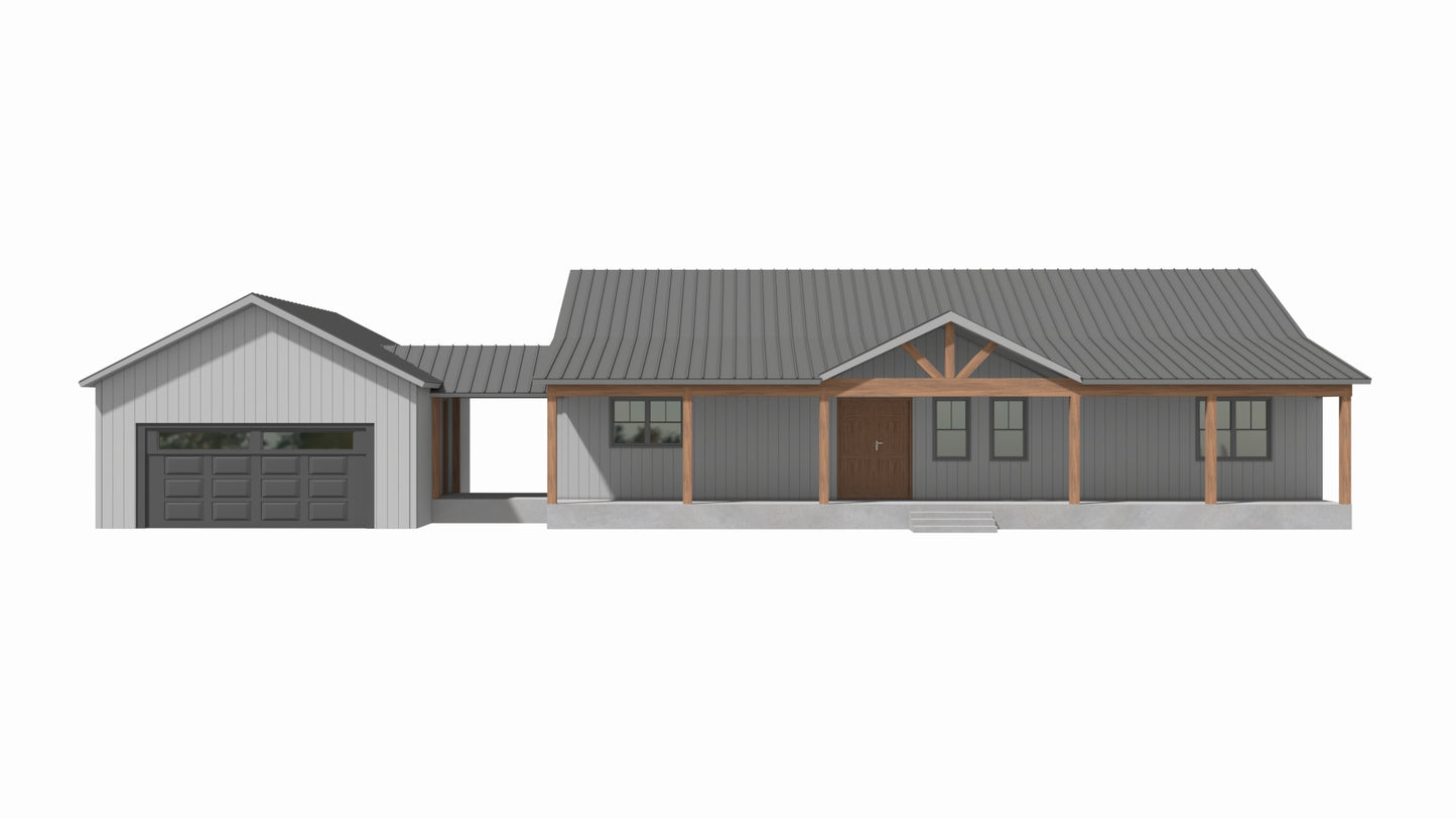 PL-61313-G Greene Barndominium House Plan