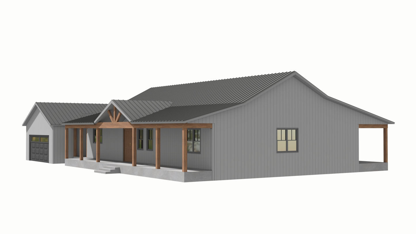 PL-61313-G Greene Barndominium House Plan