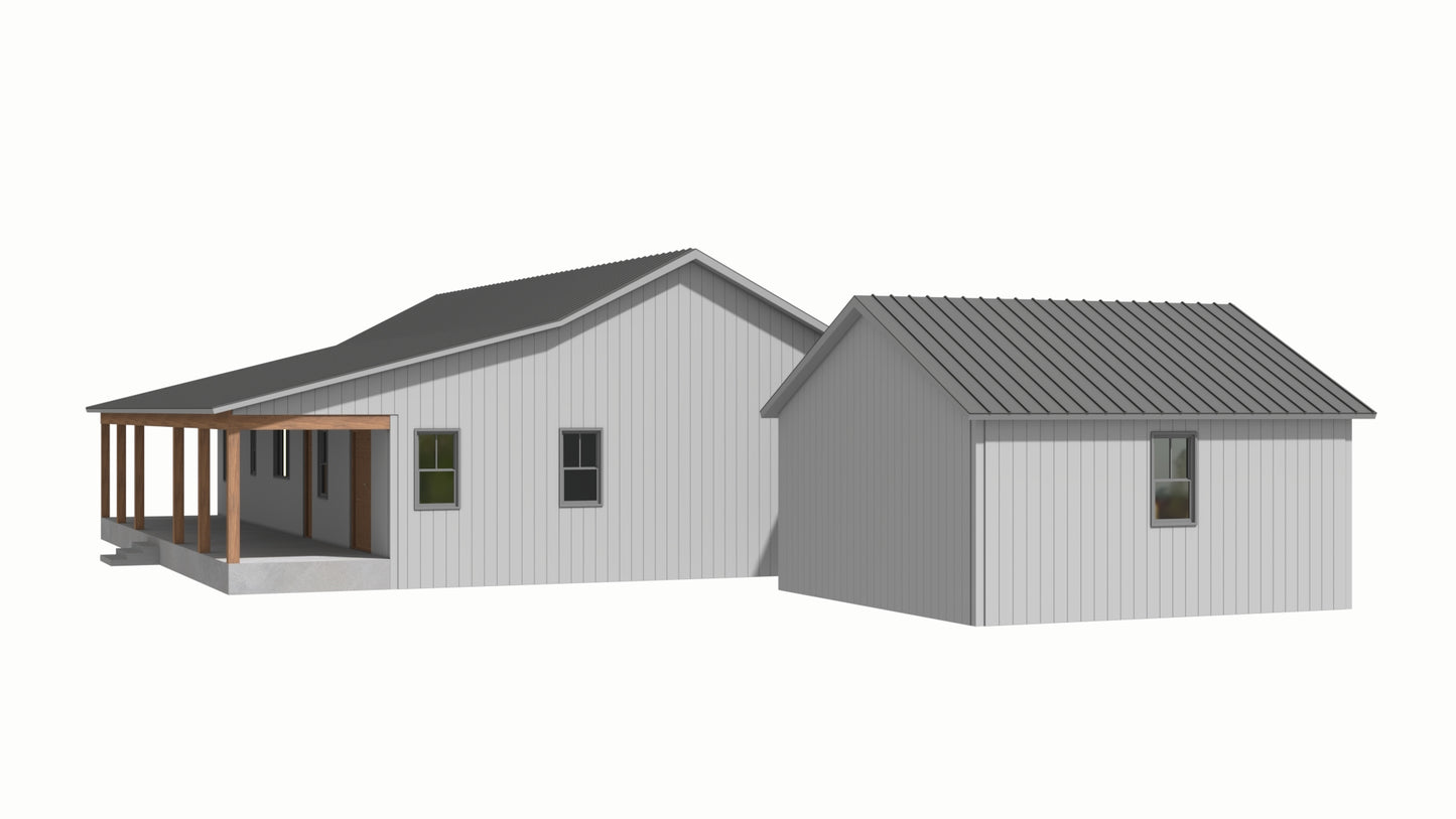 PL-61313-G Greene Barndominium House Plan