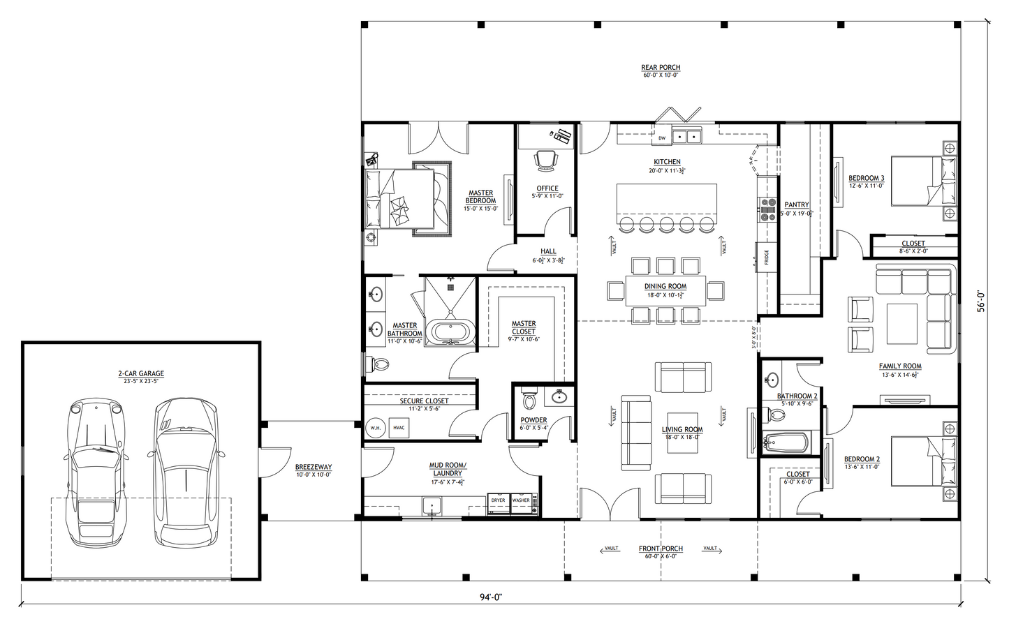 PL-61313-G Greene Barndominium House Plan