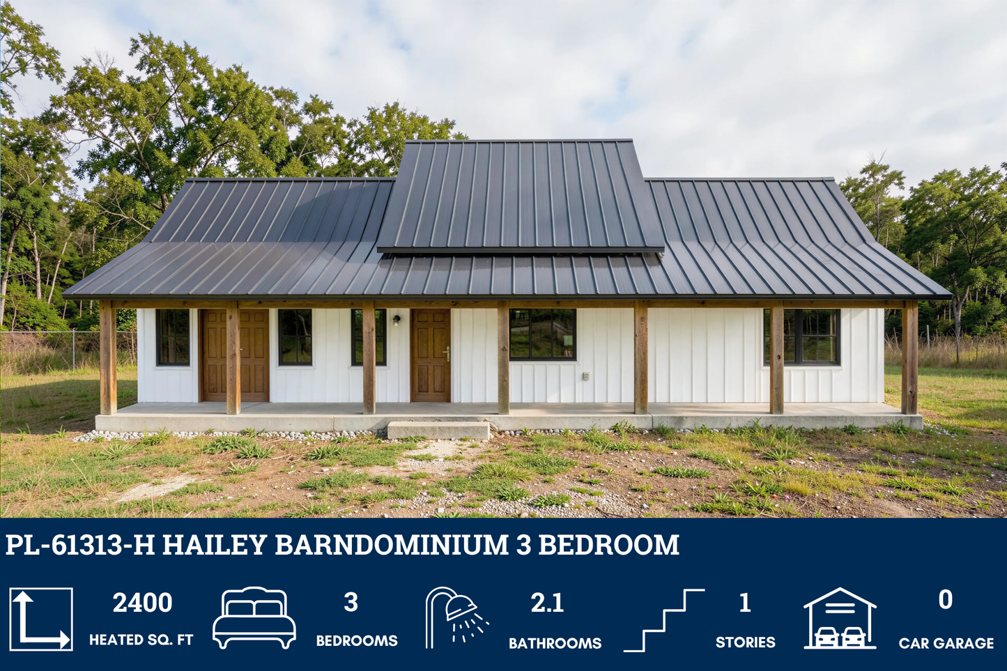 PL-61313-H Hailey Barndominium House Plan