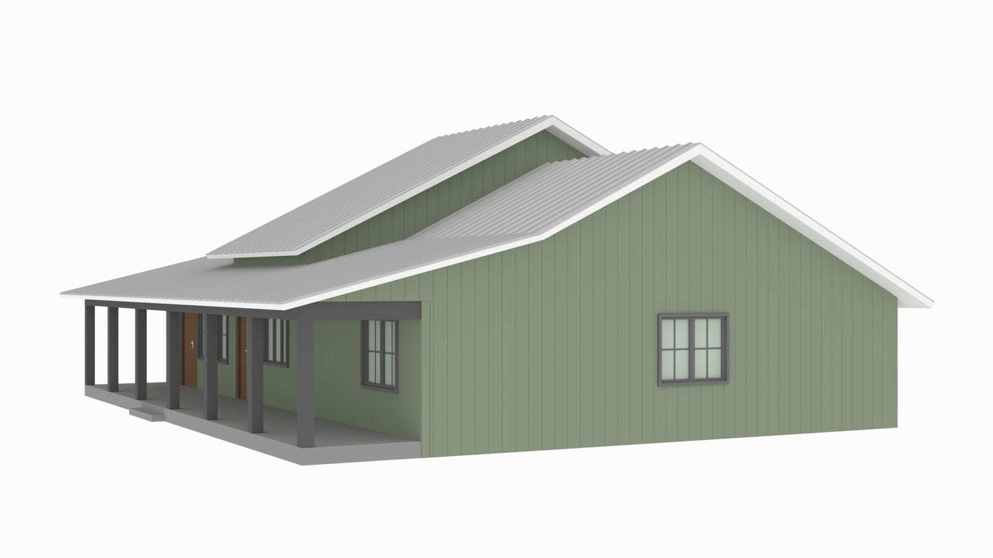 PL-61313-H Hailey Barndominium House Plan