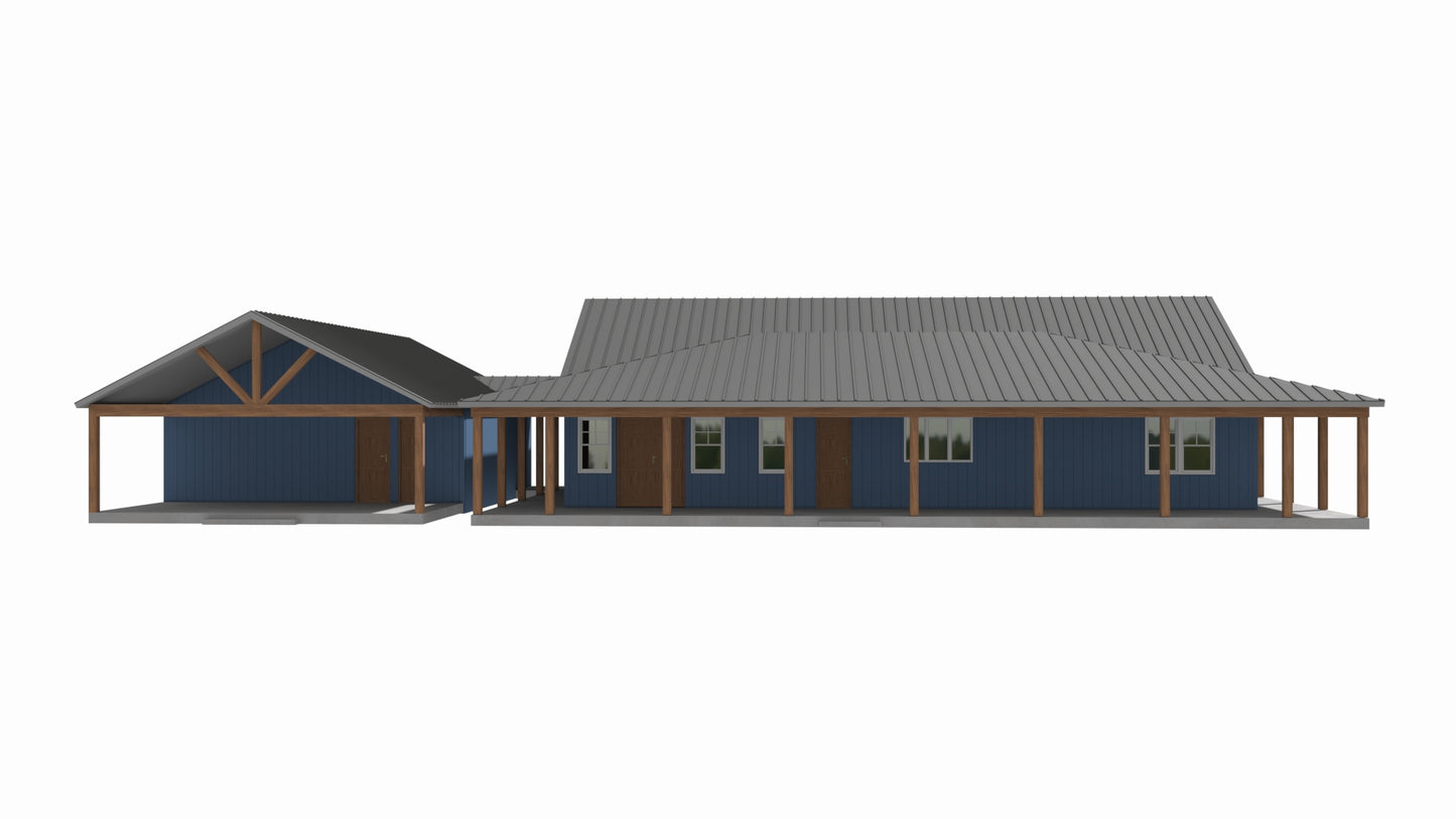 PL-61313-N Nathan Barndominium House Plan