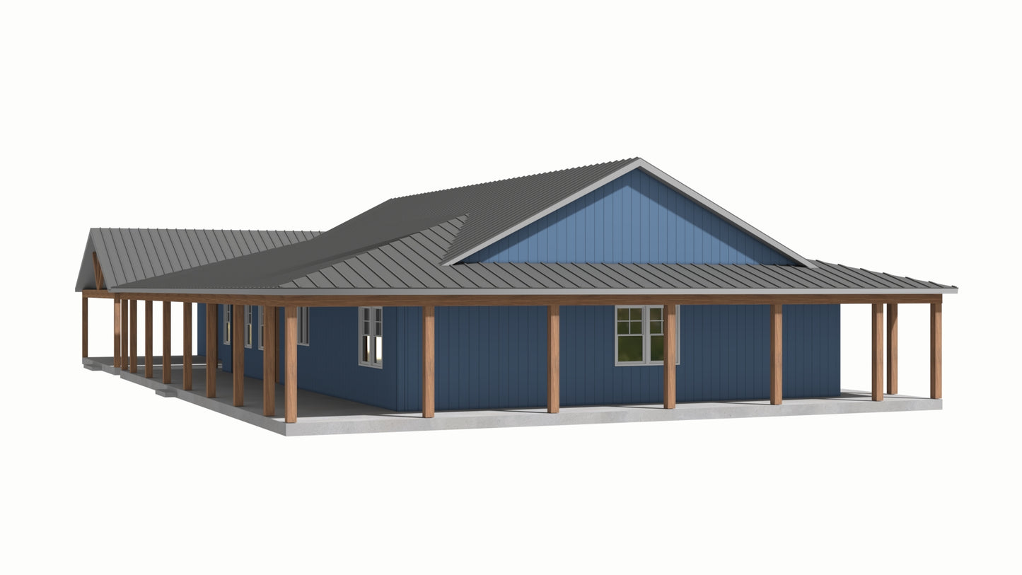 PL-61313-N Nathan Barndominium House Plan