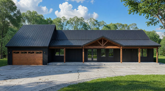 PL-61313 Pinewood Barndominium House Plan