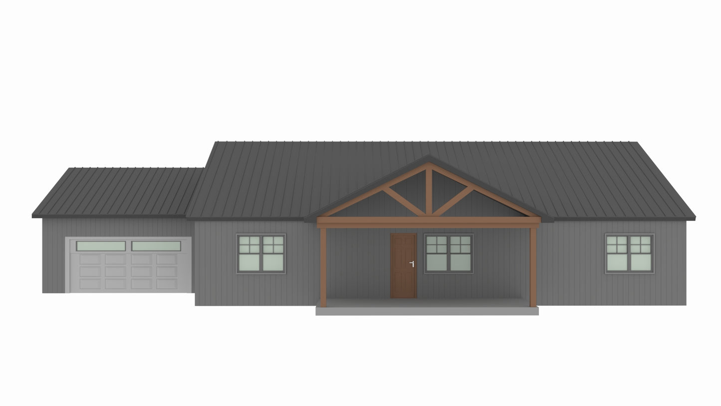 PL-61323 Angela Barndominium House Plan