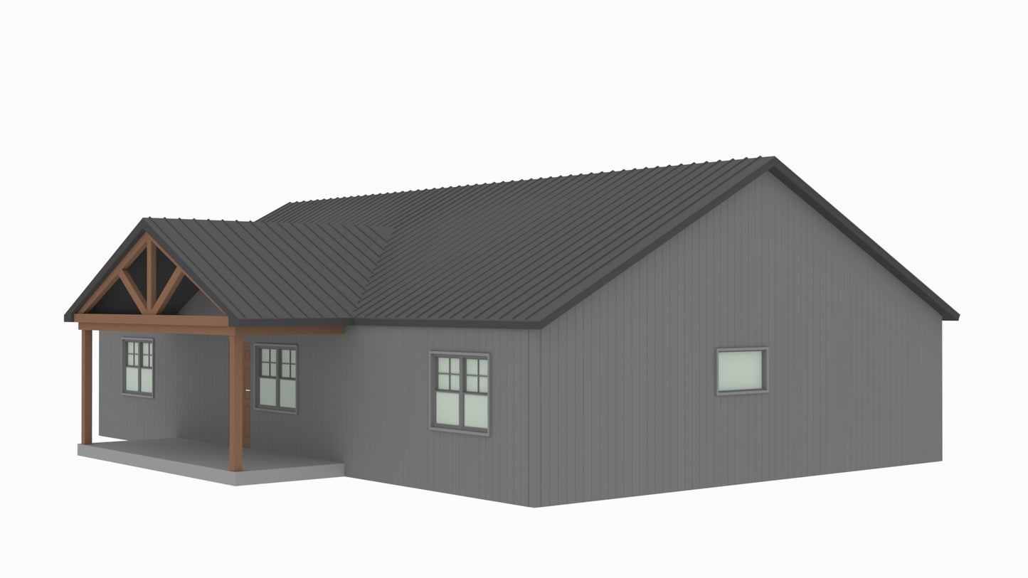 PL-61323 Angela Barndominium House Plan