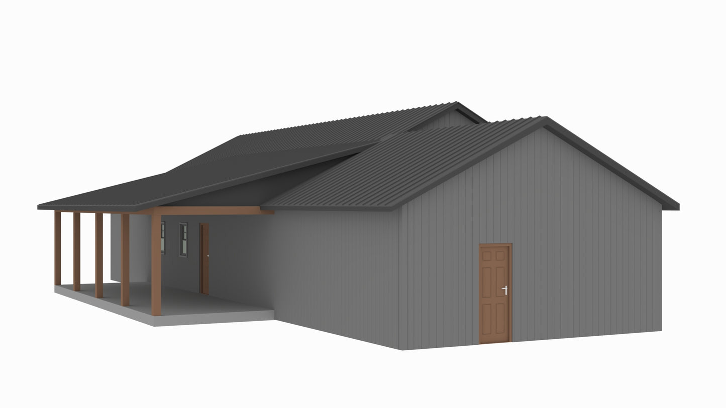 PL-61323 Angela Barndominium House Plan