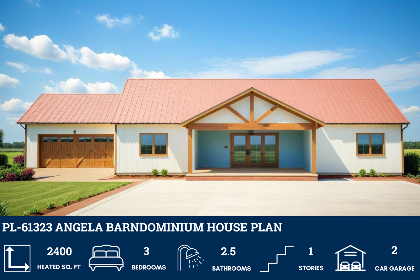 PL-61323 Angela Barndominium House Plan