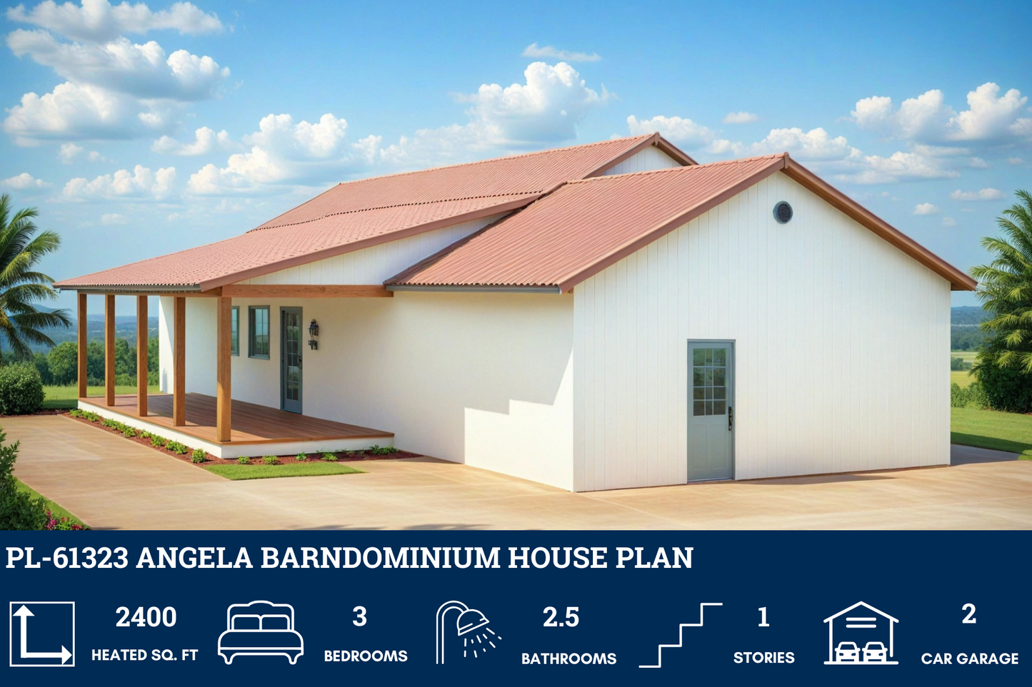 PL-61323 Angela Barndominium House Plan